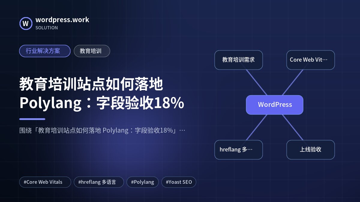 教育培训站点如何落地 Polylang:字段验收18%|行业解决方案|教育培训