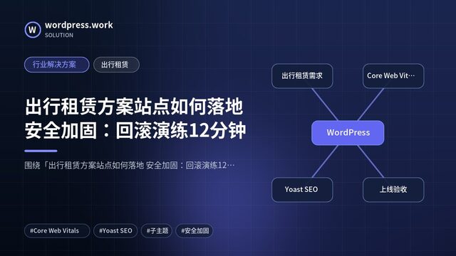 出行租赁方案站点如何落地 安全加固:回滚演练12分钟|行业解决方案|出行租赁