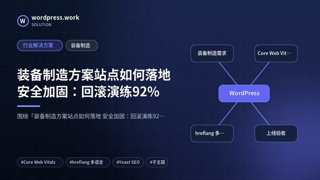 装备制造方案站点如何落地 安全加固:回滚演练92%|行业解决方案|装备制造