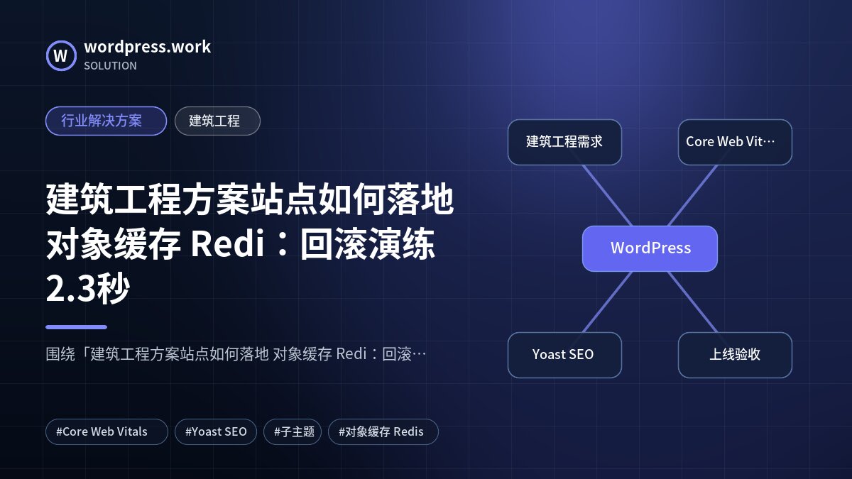 建筑工程方案站点如何落地 对象缓存 Redi:回滚演练2.3秒|行业解决方案|建筑工程