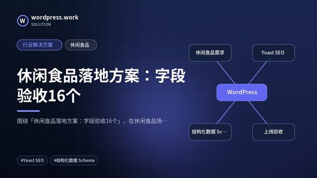 休闲食品落地方案：字段验收16个｜行业解决方案｜休闲食品