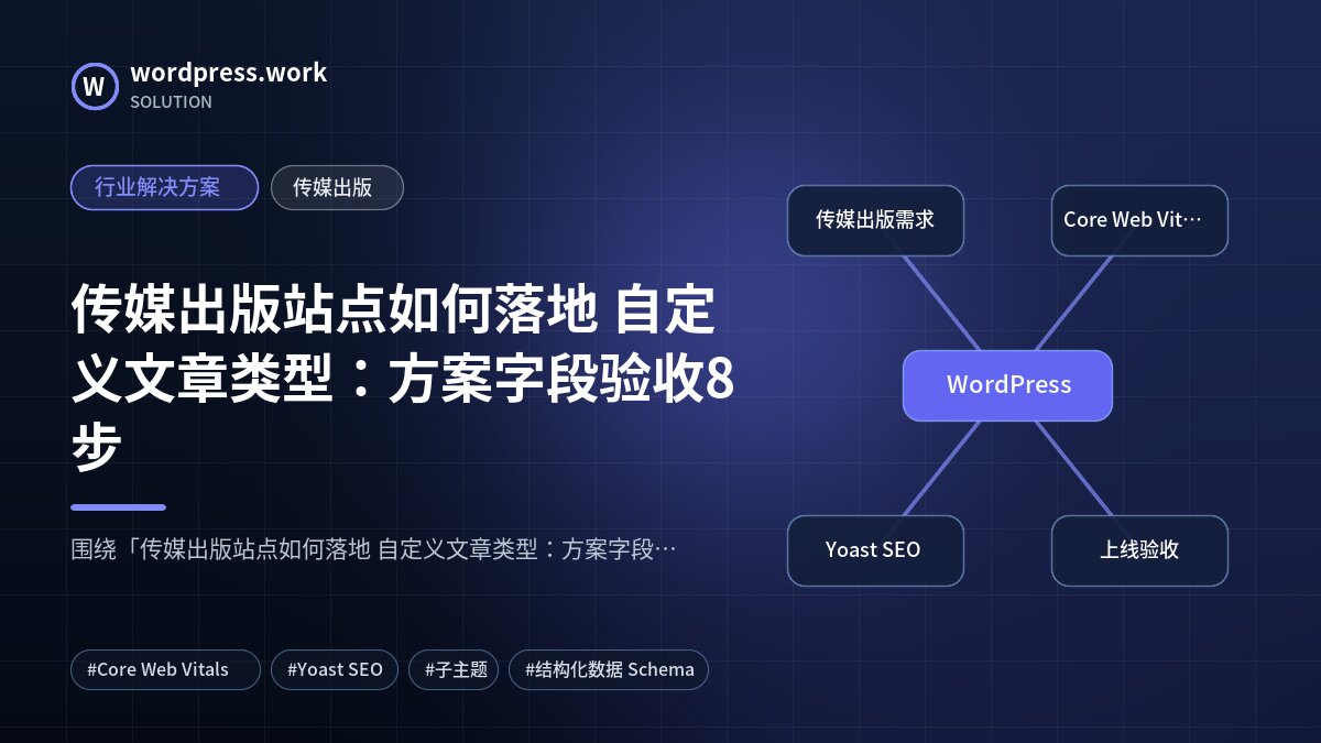 传媒出版站点如何落地 自定义文章类型:方案字段验收8步|行业解决方案|传媒出版