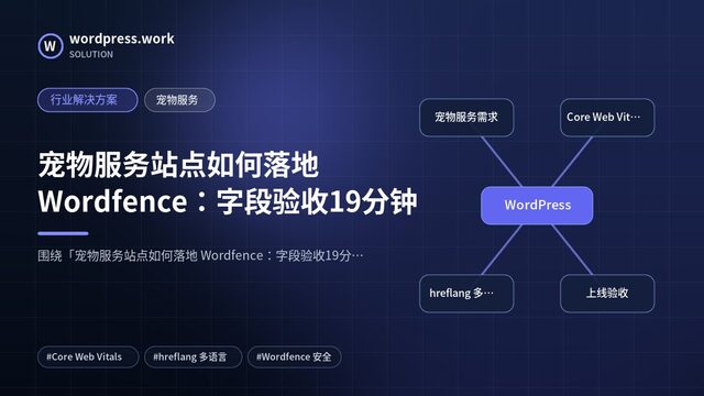 宠物服务站点如何落地 Wordfence：字段验收19分钟｜行业解决方案｜宠物服务