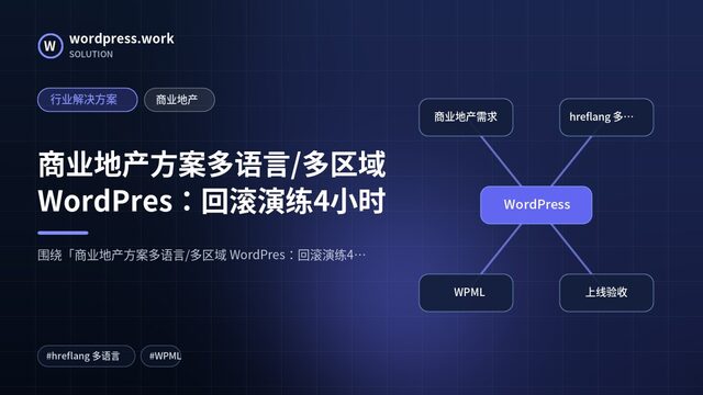 商业地产方案多语言/多区域 WordPres:回滚演练4小时|行业解决方案|商业地产