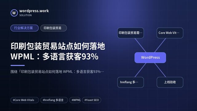 印刷包装贸易站点如何落地 WPML:多语言获客93%|行业解决方案|印刷包装贸易