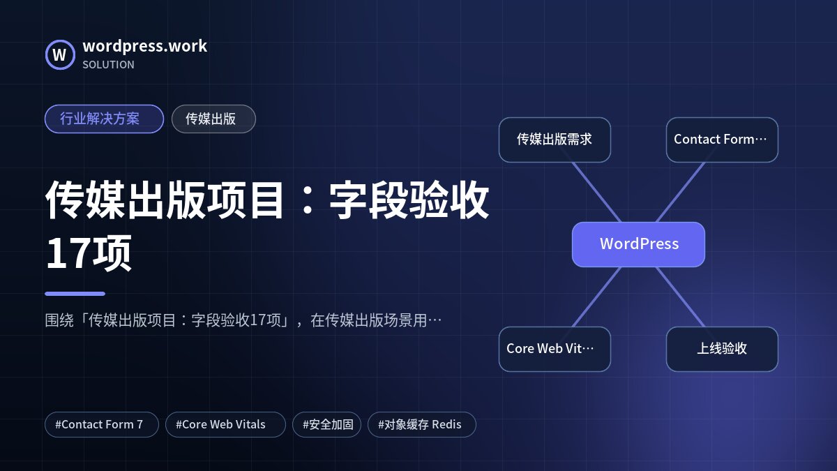 传媒出版项目:字段验收17项|行业解决方案|传媒出版