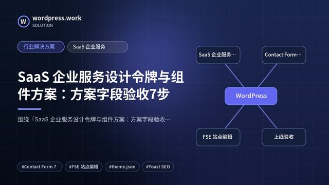 SaaS 企业服务设计令牌与组件方案：方案字段验收7步｜行业解决方案｜SaaS 企业服务