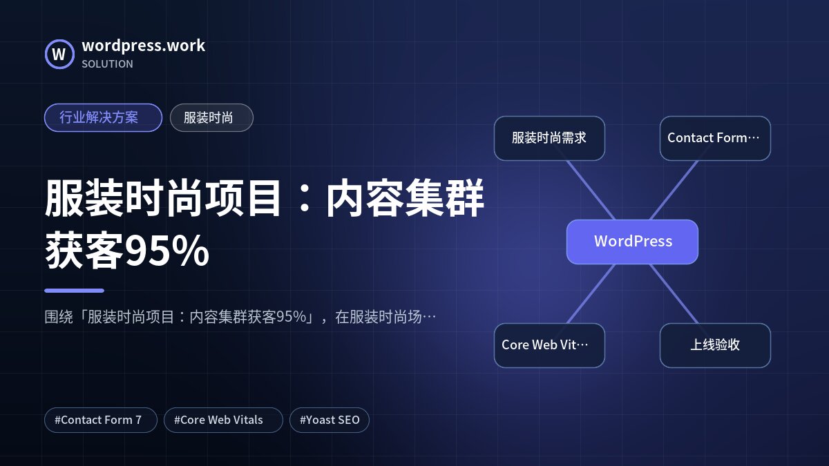 服装时尚项目：内容集群获客95%｜行业解决方案｜服装时尚