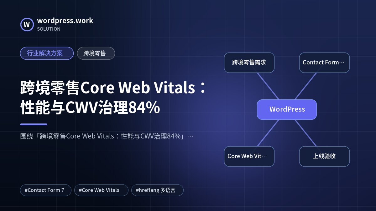 跨境零售Core Web Vitals:性能与CWV治理84%|行业解决方案|跨境零售
