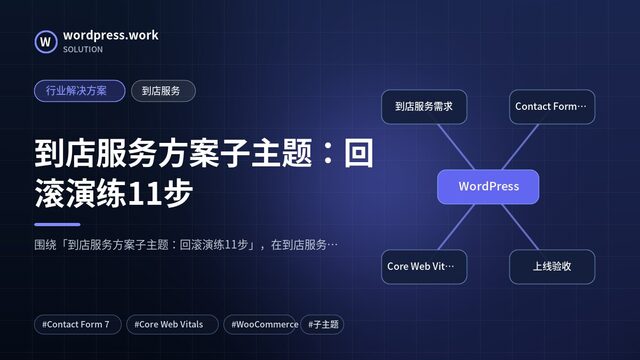 到店服务方案子主题：回滚演练11步｜行业解决方案｜到店服务