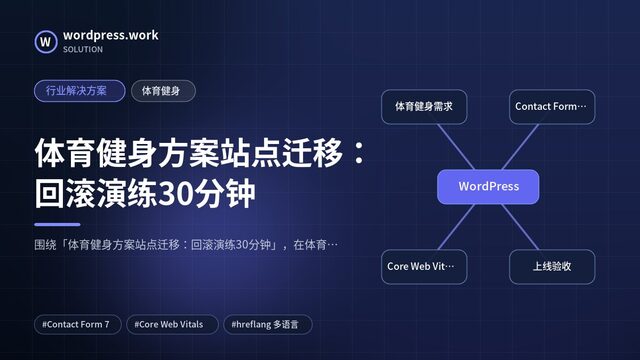 体育健身方案站点迁移:回滚演练30分钟|行业解决方案|体育健身