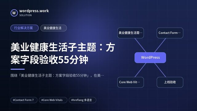 美业健康生活子主题：方案字段验收55分钟｜行业解决方案｜美业健康生活