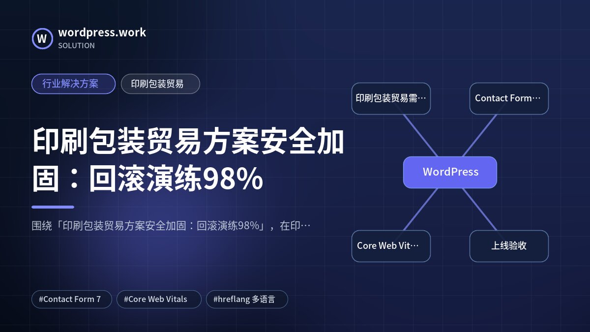 印刷包装贸易方案安全加固:回滚演练98%|行业解决方案|印刷包装贸易