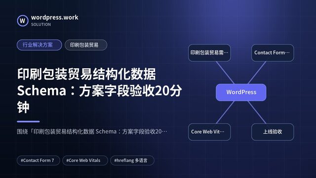 印刷包装贸易结构化数据 Schema:方案字段验收20分钟|行业解决方案|印刷包装贸易