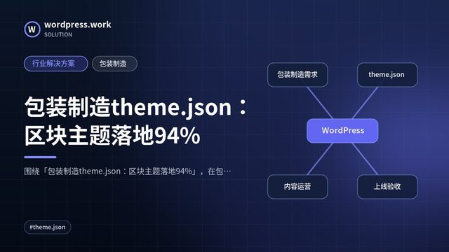 包装制造theme.json：区块主题落地94%｜行业解决方案｜包装制造