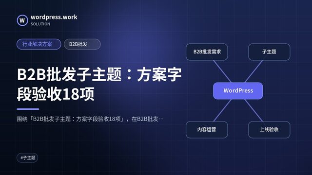 B2B批发子主题：方案字段验收18项｜行业解决方案｜B2B批发