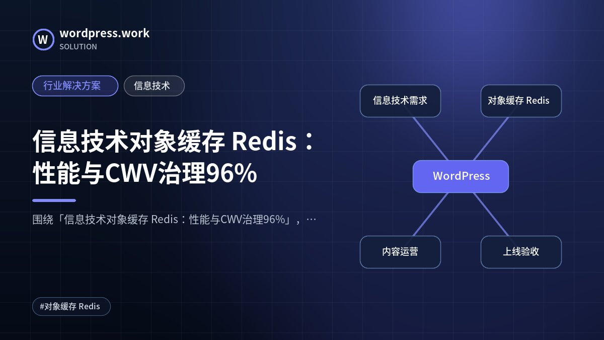 信息技术对象缓存 Redis:性能与CWV治理96%|行业解决方案|信息技术
