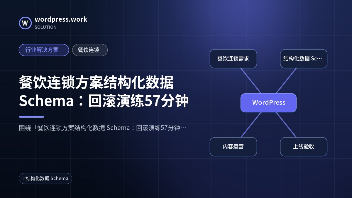 餐饮连锁方案结构化数据 Schema:回滚演练57分钟|行业解决方案|餐饮连锁