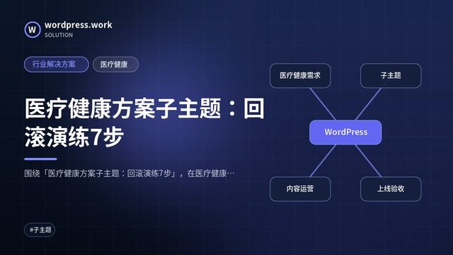 医疗健康方案子主题:回滚演练7步|行业解决方案|医疗健康