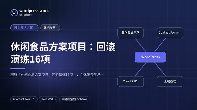 休闲食品方案项目:回滚演练16项|行业解决方案|休闲食品