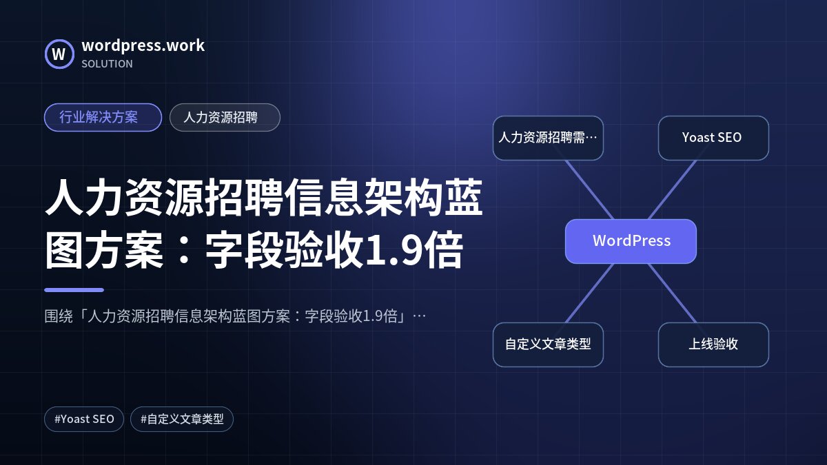 人力资源招聘信息架构蓝图方案：字段验收1.9倍｜行业解决方案｜人力资源招聘