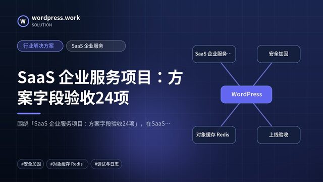 SaaS 企业服务项目：方案字段验收24项｜行业解决方案｜SaaS 企业服务