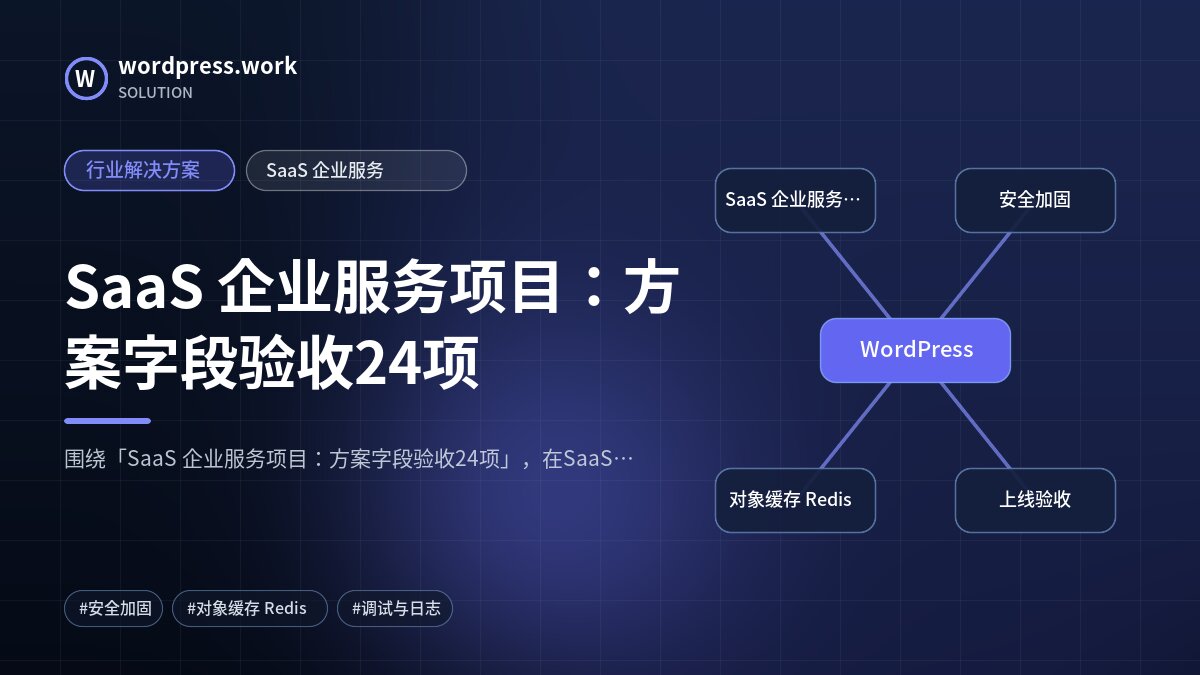 SaaS 企业服务项目:方案字段验收24项|行业解决方案|SaaS 企业服务