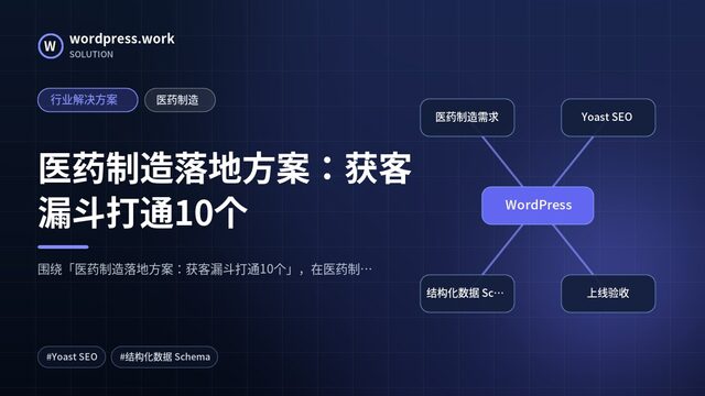 医药制造落地方案:获客漏斗打通10个|行业解决方案|医药制造