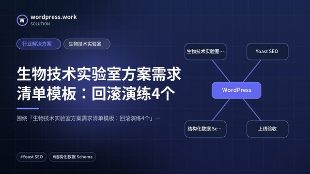 生物技术实验室方案需求清单模板:回滚演练4个|行业解决方案|生物技术实验室