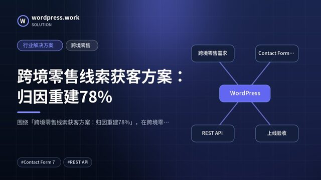 跨境零售线索获客方案:归因重建78%|行业解决方案|跨境零售