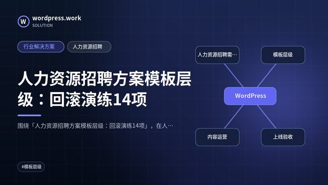 人力资源招聘方案模板层级：回滚演练14项｜行业解决方案｜人力资源招聘