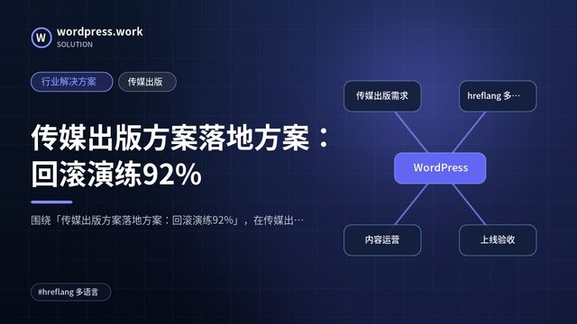 传媒出版方案落地方案:回滚演练92%|行业解决方案|传媒出版