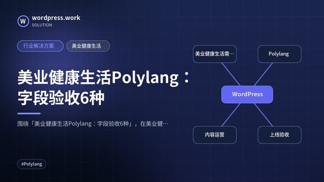 美业健康生活Polylang：字段验收6种｜行业解决方案｜美业健康生活