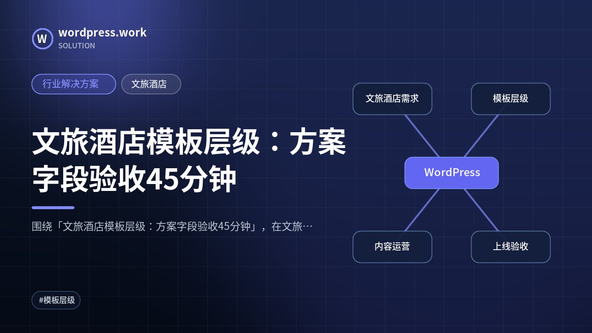 文旅酒店模板层级：方案字段验收45分钟｜行业解决方案｜文旅酒店