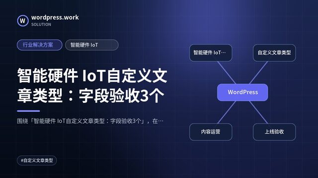 智能硬件 IoT自定义文章类型：字段验收3个｜行业解决方案｜智能硬件 IoT