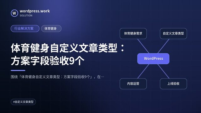 体育健身自定义文章类型:方案字段验收9个|行业解决方案|体育健身