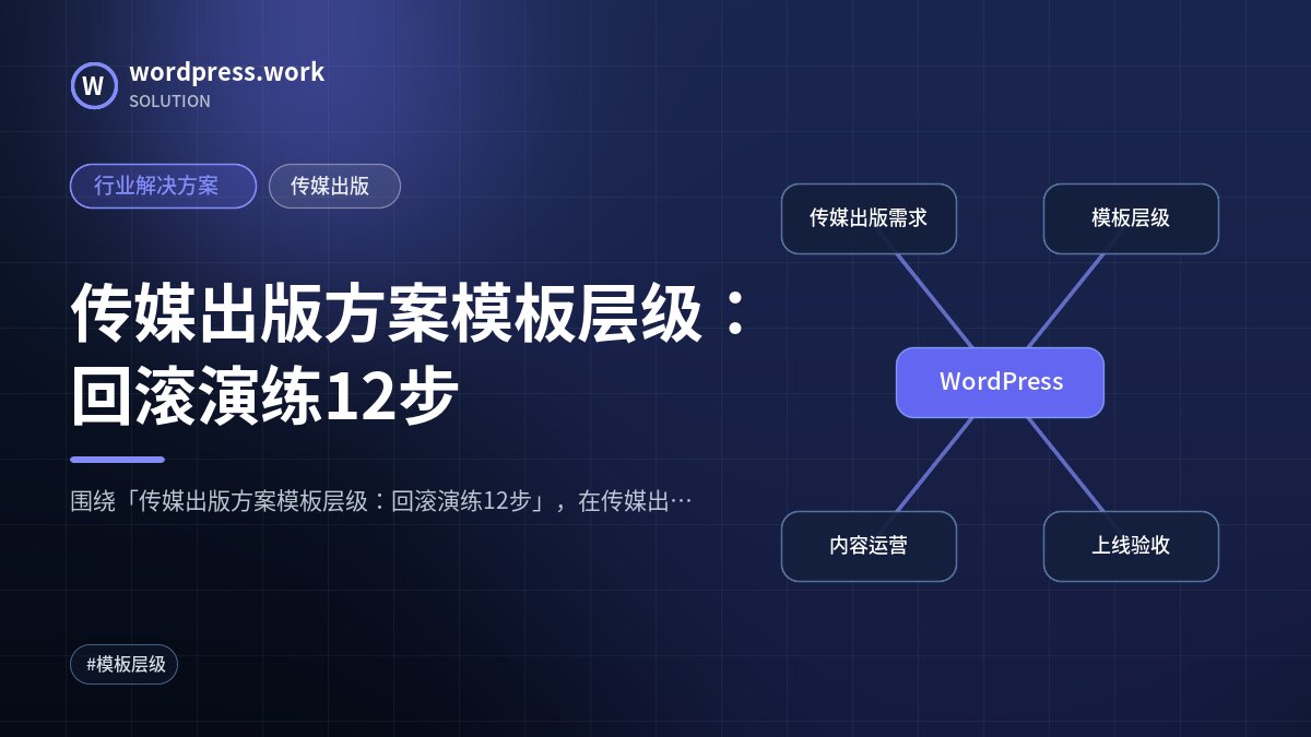 传媒出版方案模板层级：回滚演练12步｜行业解决方案｜传媒出版