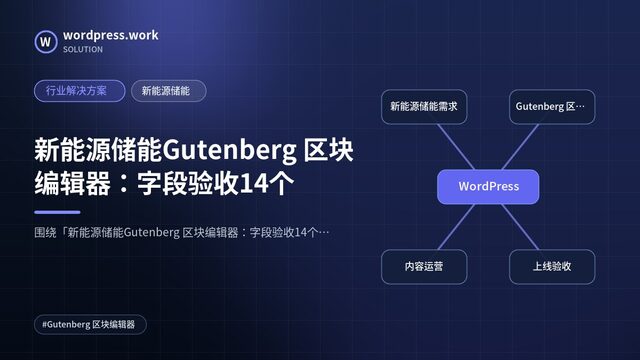 新能源储能Gutenberg 区块编辑器:字段验收14个|行业解决方案|新能源储能