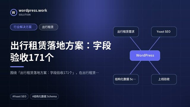 出行租赁落地方案：字段验收171个｜行业解决方案｜出行租赁
