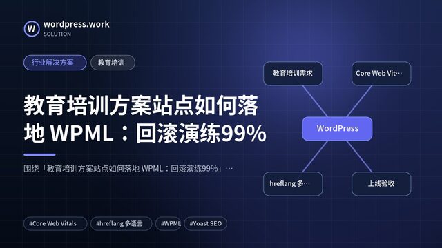 教育培训方案站点如何落地 WPML:回滚演练99%|行业解决方案|教育培训