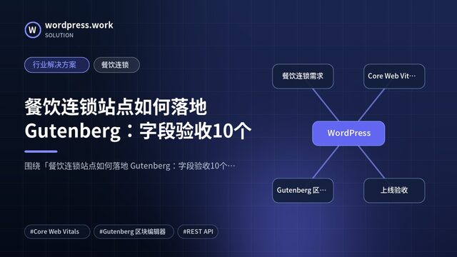 餐饮连锁站点如何落地 Gutenberg:字段验收10个|行业解决方案|餐饮连锁