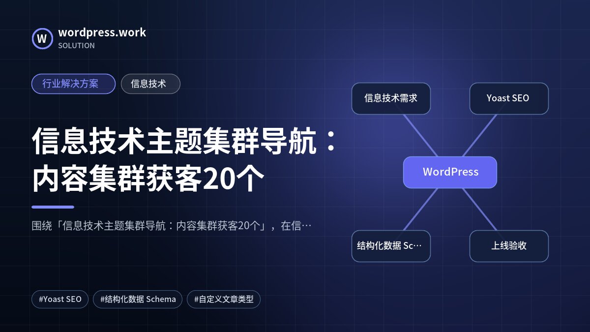 信息技术主题集群导航：内容集群获客20个｜行业解决方案｜信息技术