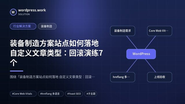 装备制造方案站点如何落地 自定义文章类型:回滚演练7个|行业解决方案|装备制造