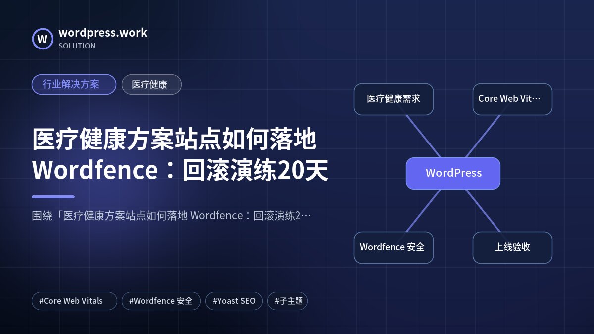 医疗健康方案站点如何落地 Wordfence：回滚演练20天｜行业解决方案｜医疗健康