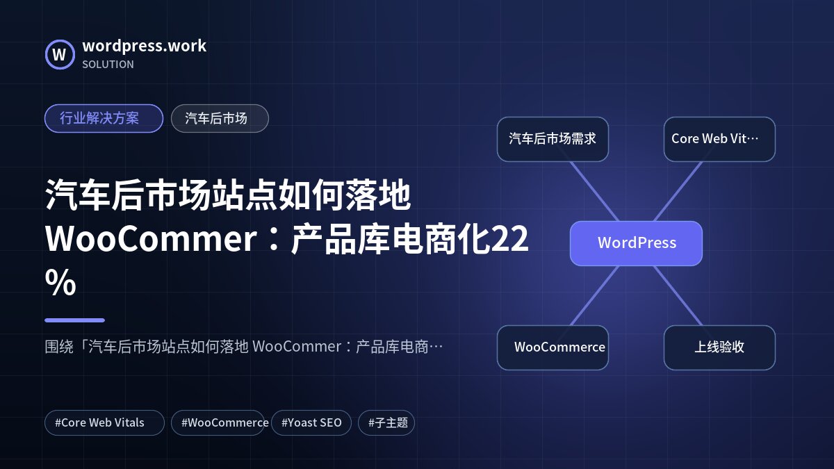 汽车后市场站点如何落地 WooCommer:产品库电商化22%|行业解决方案|汽车后市场
