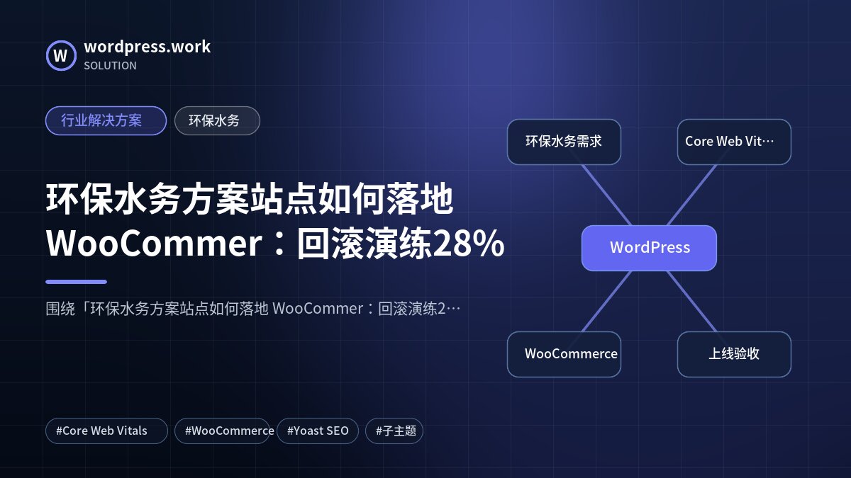 环保水务方案站点如何落地 WooCommer:回滚演练28%|行业解决方案|环保水务