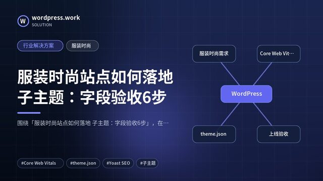 服装时尚站点如何落地 子主题：字段验收6步｜行业解决方案｜服装时尚