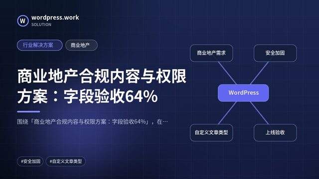 商业地产合规内容与权限方案:字段验收64%|行业解决方案|商业地产