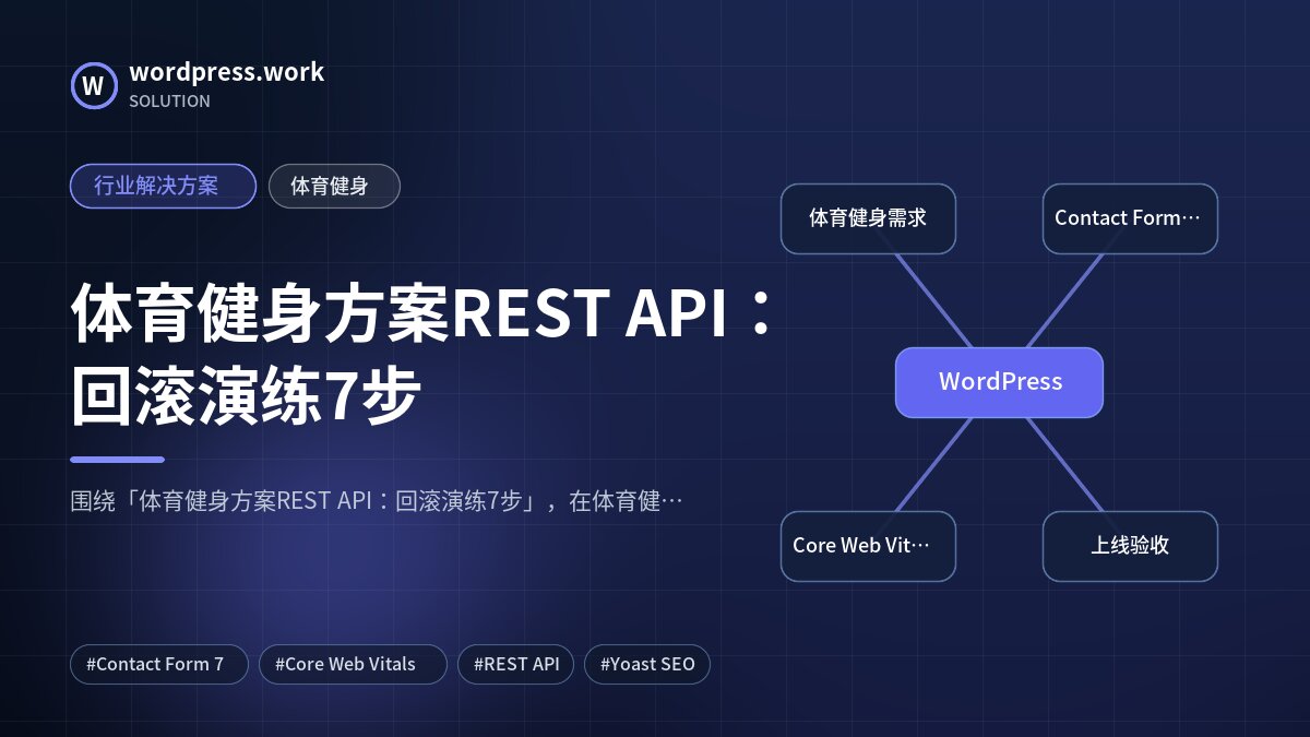 体育健身方案REST API：回滚演练7步｜行业解决方案｜体育健身