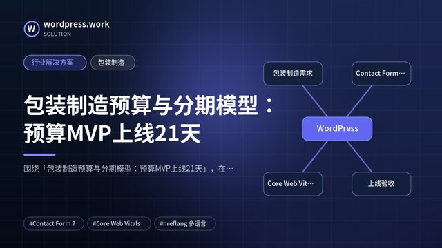 包装制造预算与分期模型:预算MVP上线21天|行业解决方案|包装制造